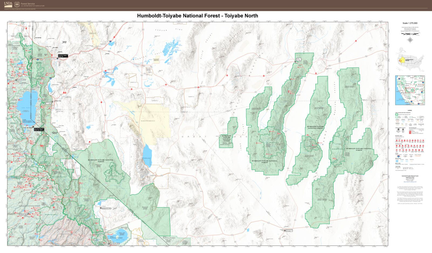 Humboldt-Toiyabe National Forest Toiyabe North Map