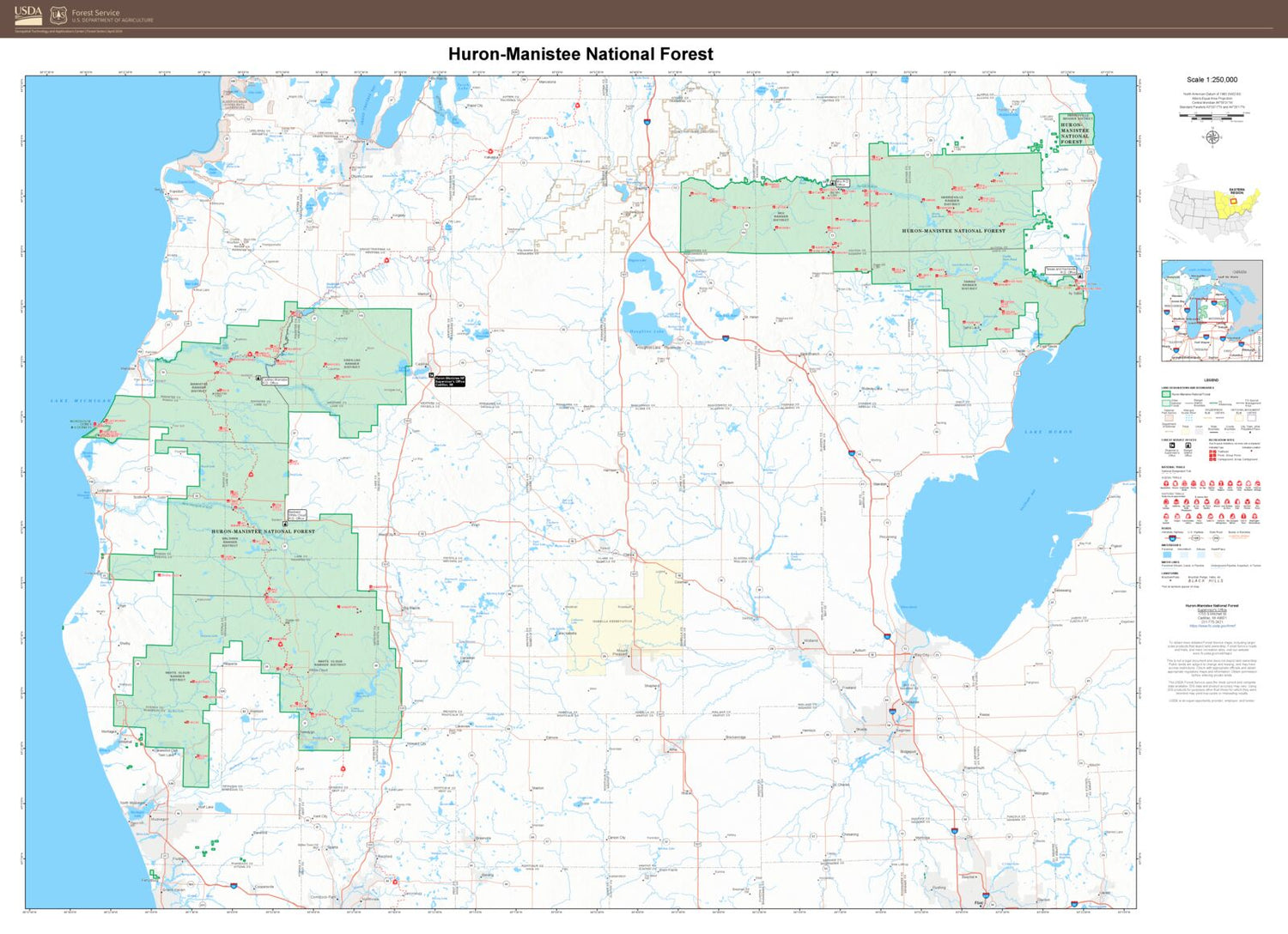 Huron-Manistee National Forest Map