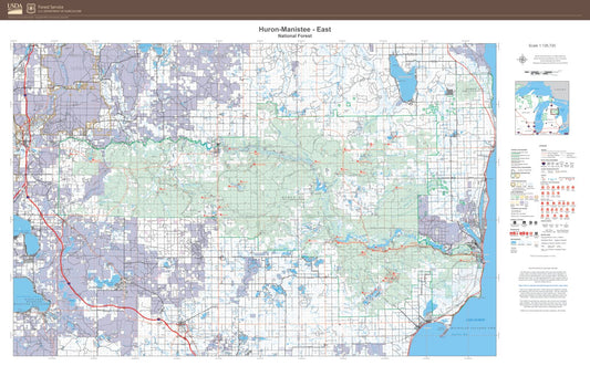 Huron-Manistee National Forest East Map
