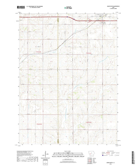 Adair South Iowa US Topo Map Image