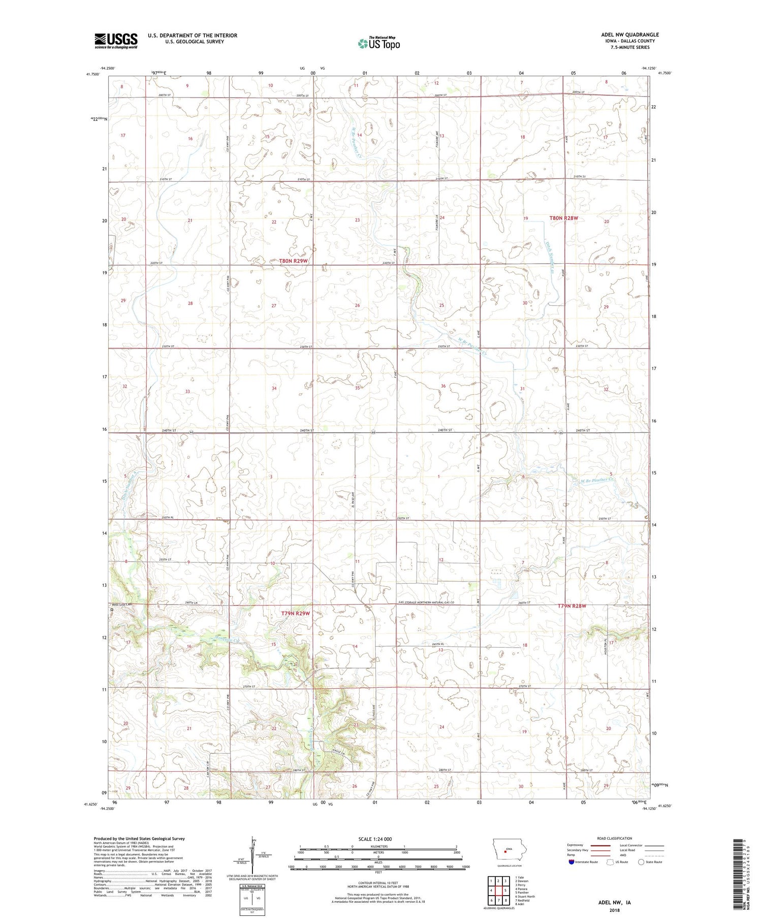 Adel NW Iowa US Topo Map Image