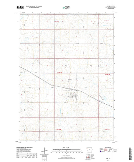 Alta Iowa US Topo Map Image