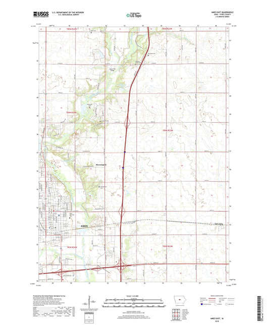 Ames East Iowa US Topo Map Image