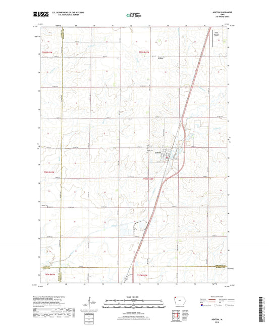 Ashton Iowa US Topo Map Image