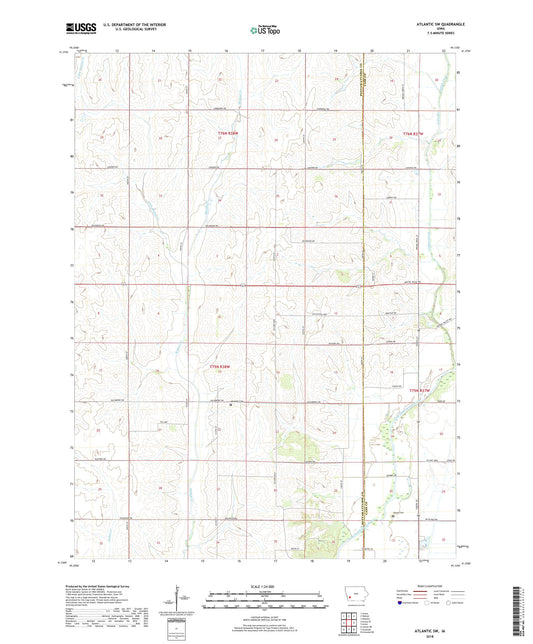 Atlantic SW Iowa US Topo Map Image