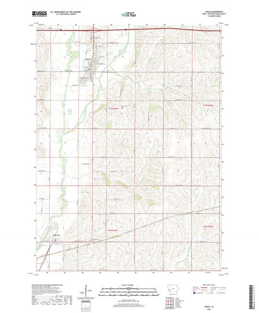 Avoca Iowa US Topo Map Image