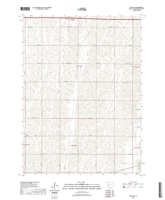 Avoca NW Iowa US Topo Map Image