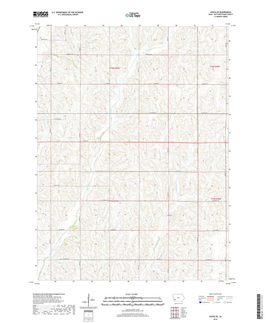 Avoca SE Iowa US Topo Map Image