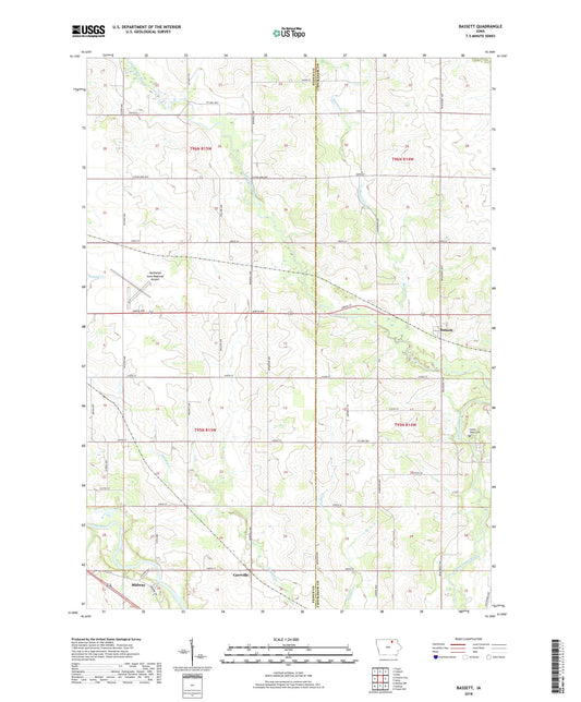 Bassett Iowa US Topo Map Image
