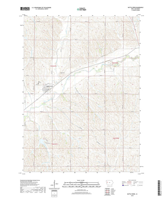 Battle Creek Iowa US Topo Map Image