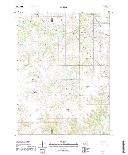 Beech Iowa US Topo Map Image