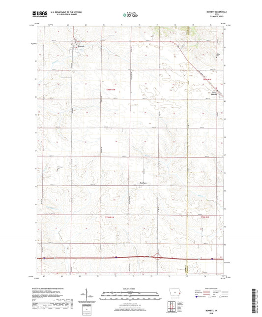 Bennett Iowa US Topo Map Image
