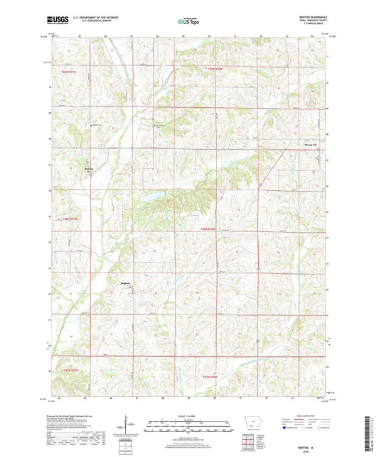 Benton Iowa US Topo Map Image