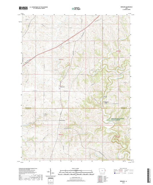 Bernard Iowa US Topo Map Image