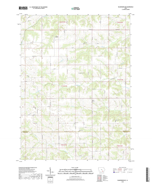 Blakesburg NE Iowa US Topo Map Image
