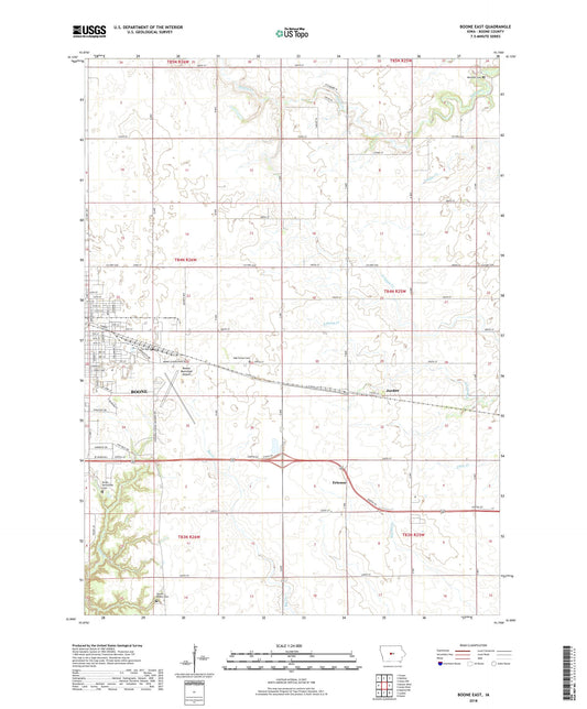 Boone East Iowa US Topo Map Image