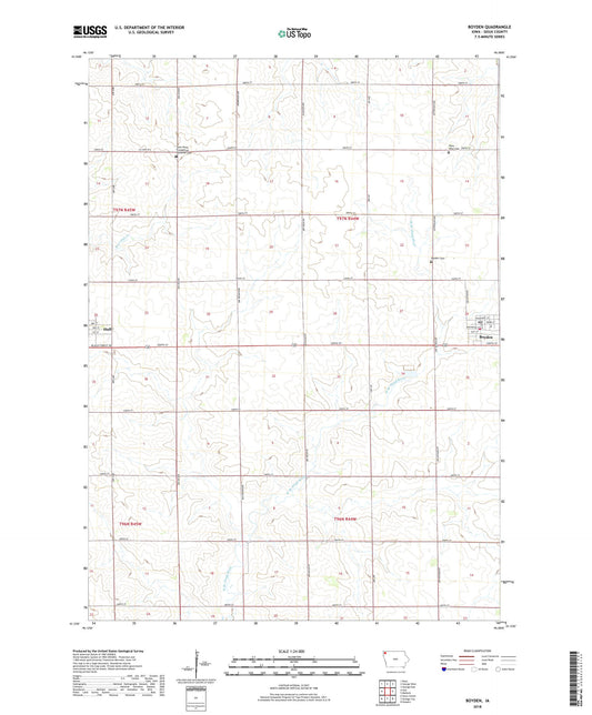 Boyden Iowa US Topo Map Image