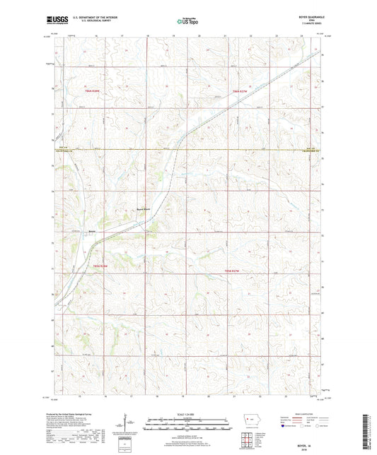Boyer Iowa US Topo Map Image
