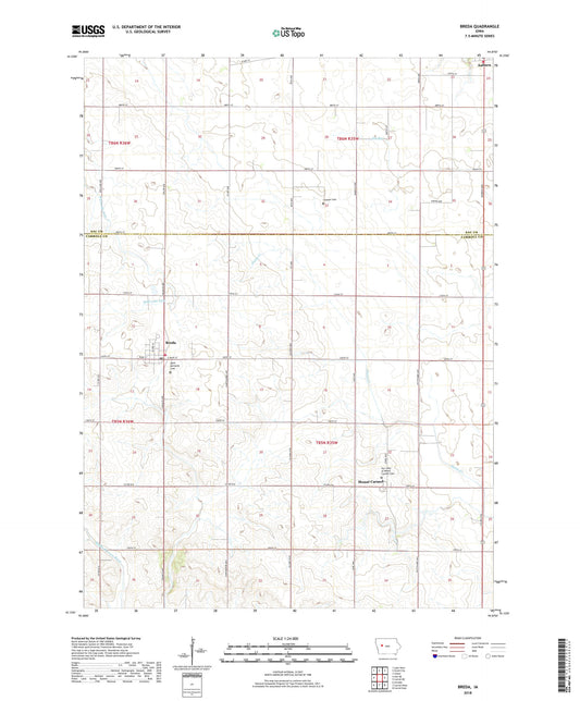 Breda Iowa US Topo Map Image