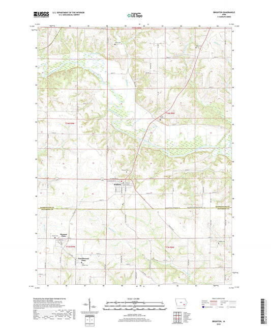 Brighton Iowa US Topo Map Image
