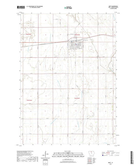 Britt Iowa US Topo Map Image