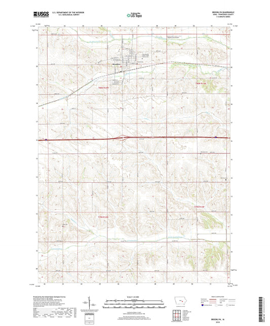 Brooklyn Iowa US Topo Map Image