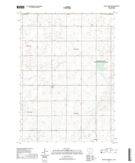 Buffalo Center NE Iowa US Topo Map Image