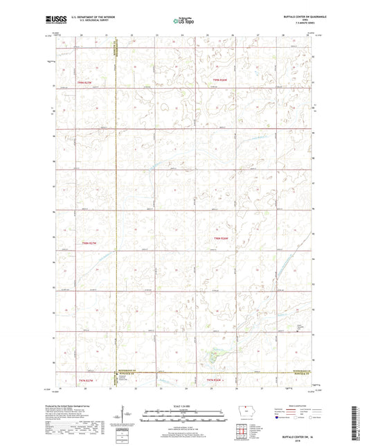 Buffalo Center SW Iowa US Topo Map Image