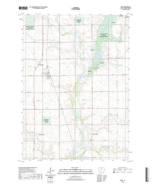 Burt Iowa US Topo Map Image