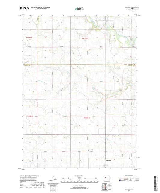 Carroll NE Iowa US Topo Map Image