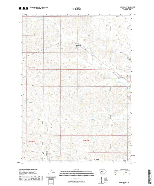 Carroll West Iowa US Topo Map Image