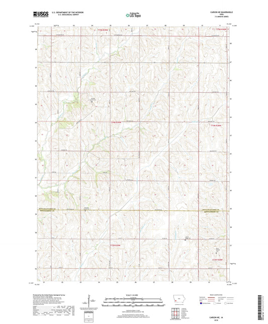 Carson NE Iowa US Topo Map Image