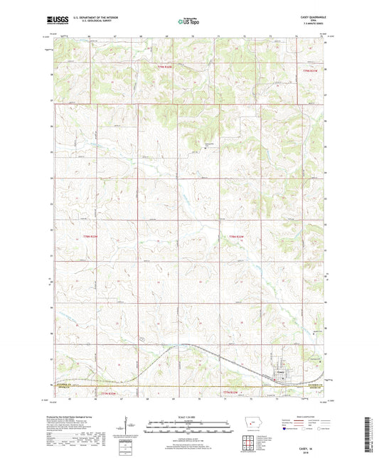 Casey Iowa US Topo Map Image