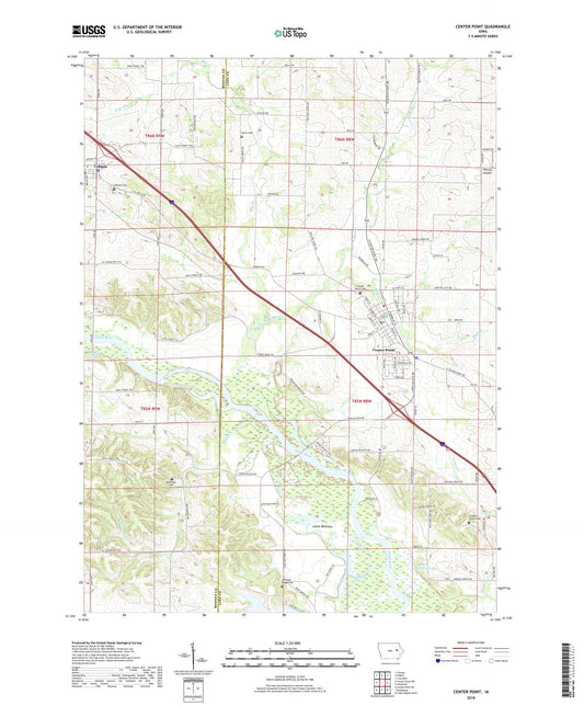 Center Point Iowa US Topo Map Image