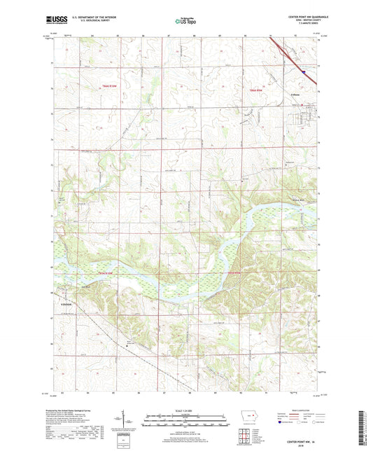 Center Point NW Iowa US Topo Map Image