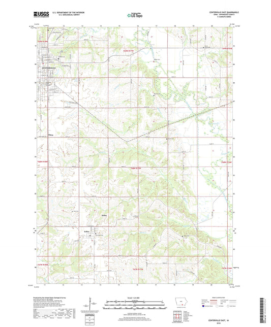 Centerville East Iowa US Topo Map Image