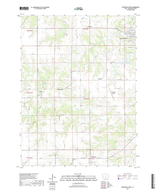 Centerville West Iowa US Topo Map Image