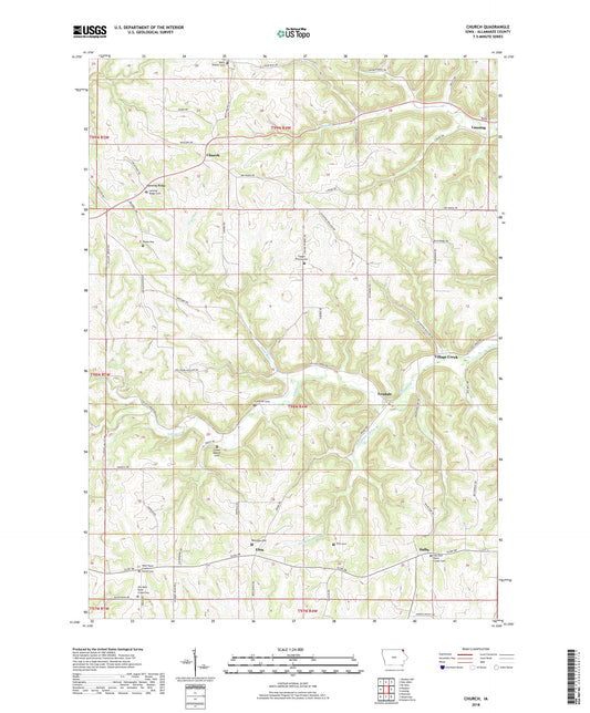 Church Iowa US Topo Map Image