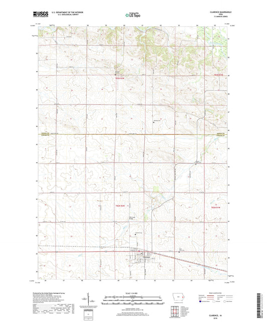 Clarence Iowa US Topo Map Image