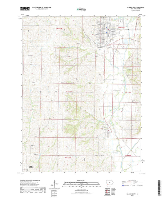Clarinda South Iowa US Topo Map Image