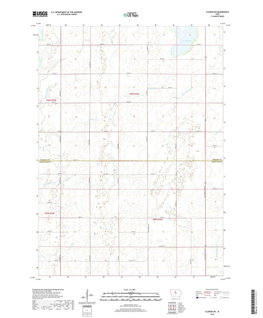 Clarion SW Iowa US Topo Map Image