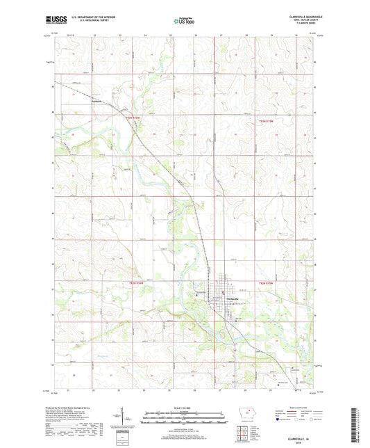 Clarksville Iowa US Topo Map Image