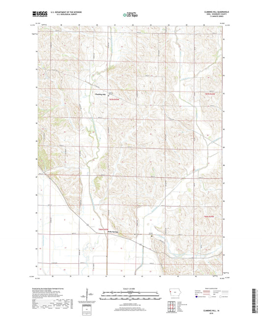 Climbing Hill Iowa US Topo Map Image