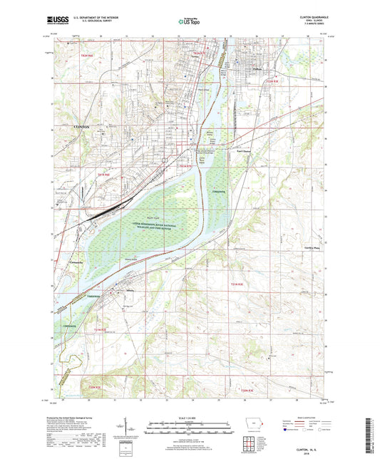 Clinton Iowa US Topo Map Image