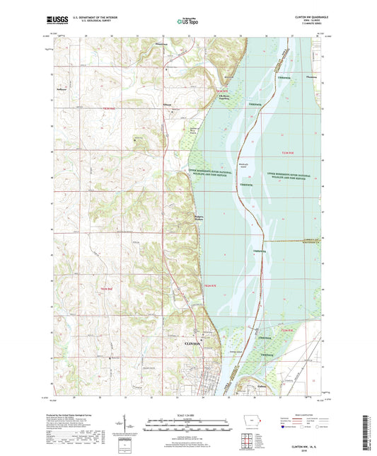 Clinton NW Iowa US Topo Map Image