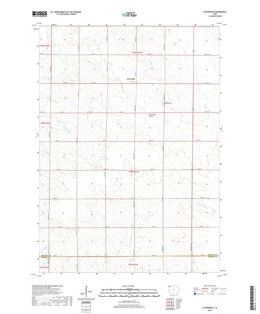 Cloverdale Iowa US Topo Map Image