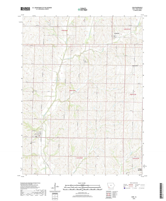 Coin Iowa US Topo Map Image