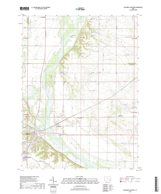 Columbus Junction Iowa US Topo Map Image