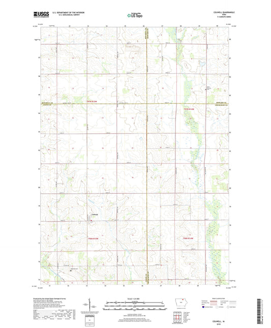 Colwell Iowa US Topo Map Image