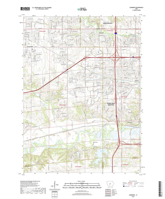 Commerce Iowa US Topo Map Image